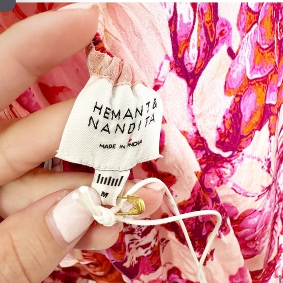 NWT Hemant & Nandita Dali Bohemian Floral Elegant Kaftan Maxi Dress Size Medium - Picture 13 of 14